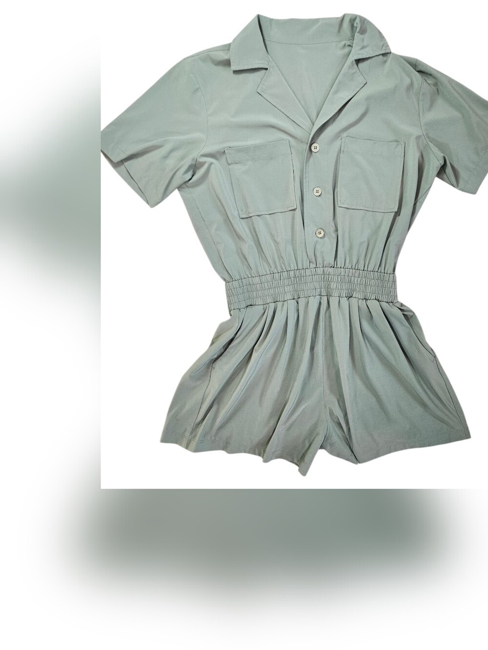 Vuori Villa Utility Romper Pistachio Green Utility Short Romper Size Small - Picture 14 of 16